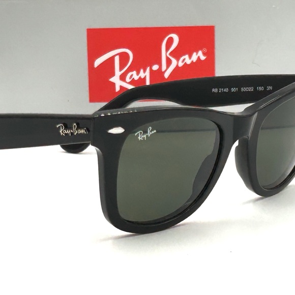 Ray-Ban Sunglasses RB2140 901 Original Wayfarer Black Frame 50-22-150 Unisex 325 - Picture 5 of 15